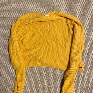 Hollister - cropped , yellow , sweater , size :S